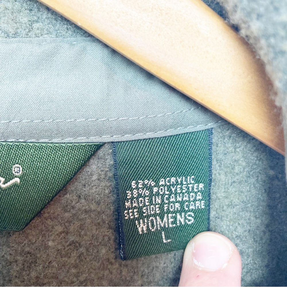 Eddie Bauer Green Button Front Shacket Large - image 5